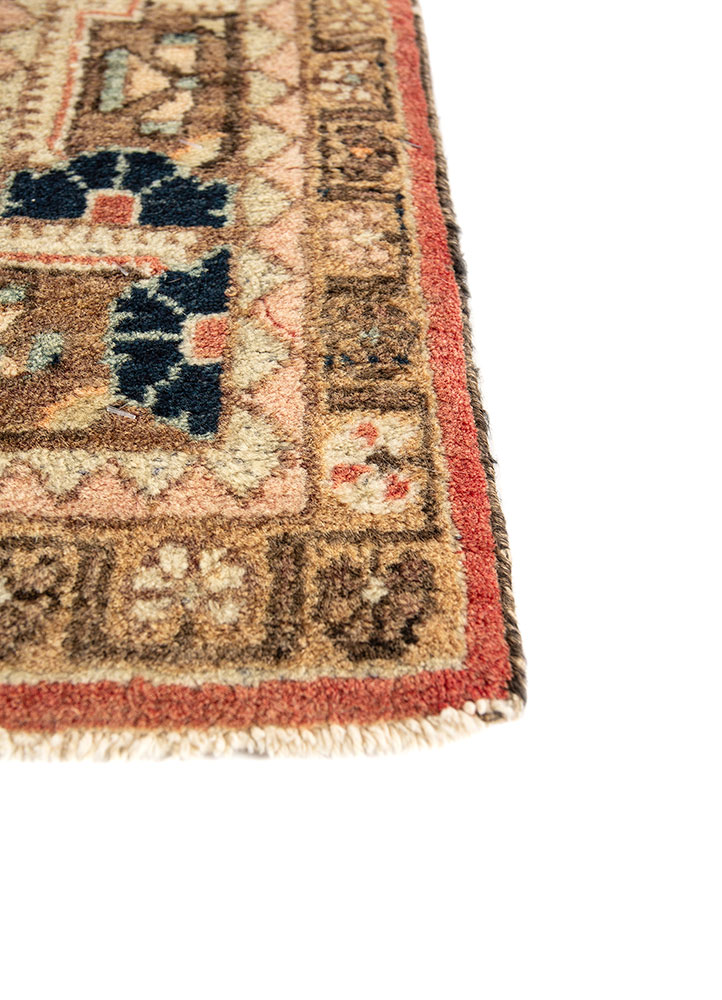 aalam pink and purple wool hand knotted Rug - Corner