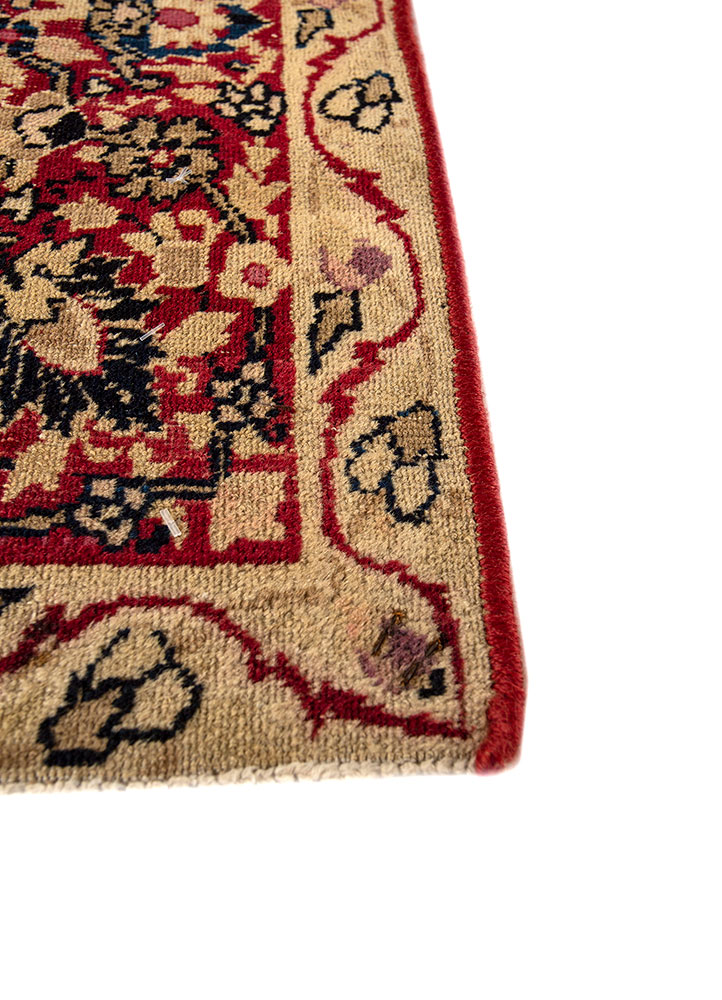 aalam blue wool hand knotted Rug - Corner