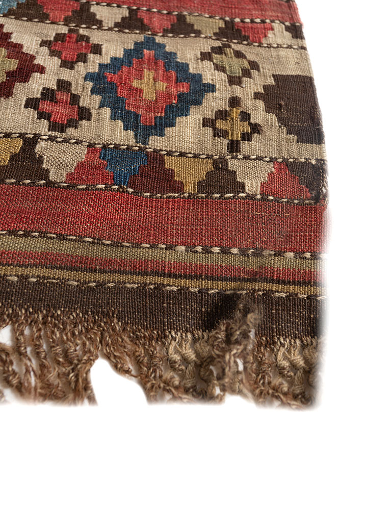 nayaab blue wool flat weaves Rug - Corner