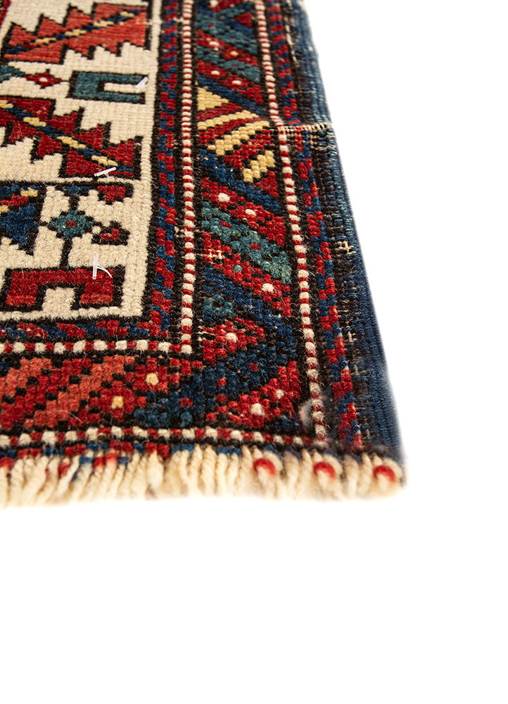 aalam blue wool flat weaves Rug - Corner
