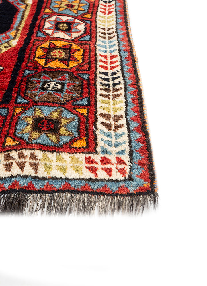kiaan blue wool hand knotted Rug - Corner
