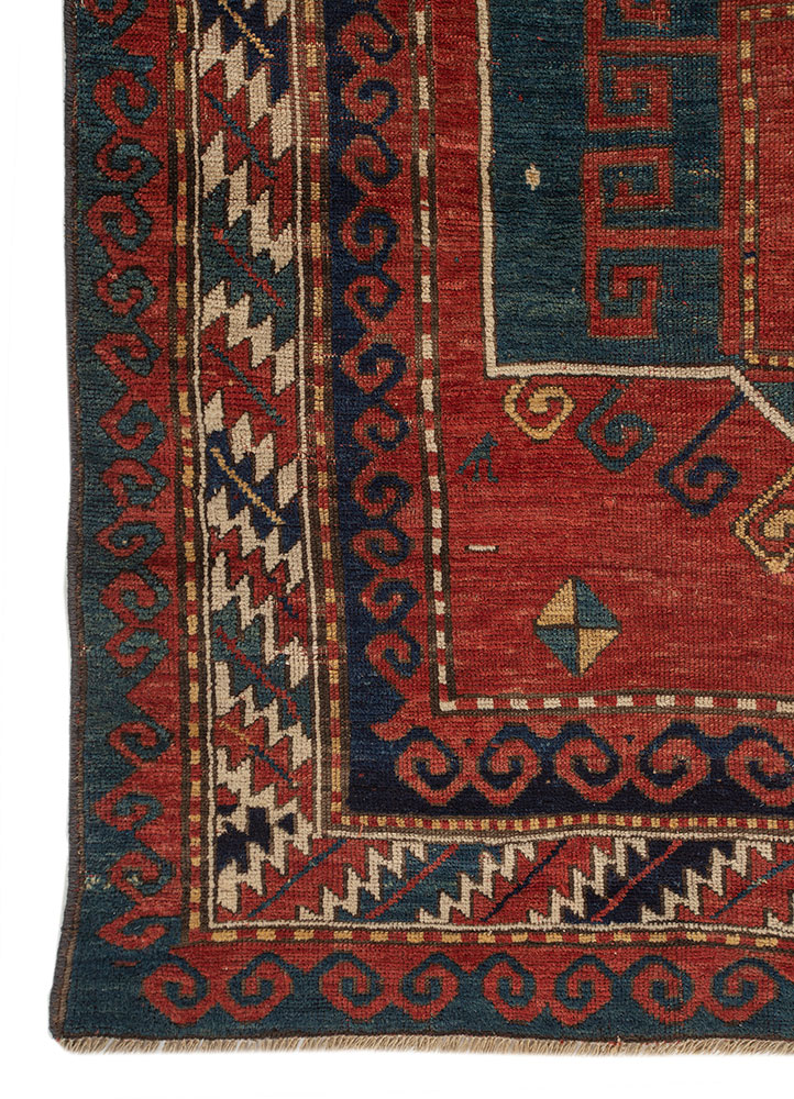 aalam red and orange wool flat weaves Rug - Corner