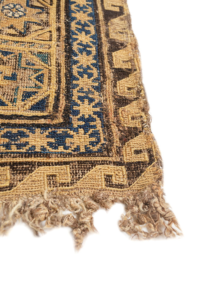 aalam gold wool flat weaves Rug - Corner
