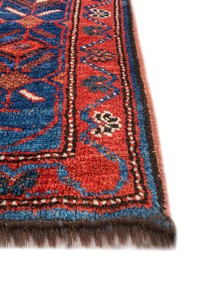 kiaan blue wool hand knotted Rug - Corner