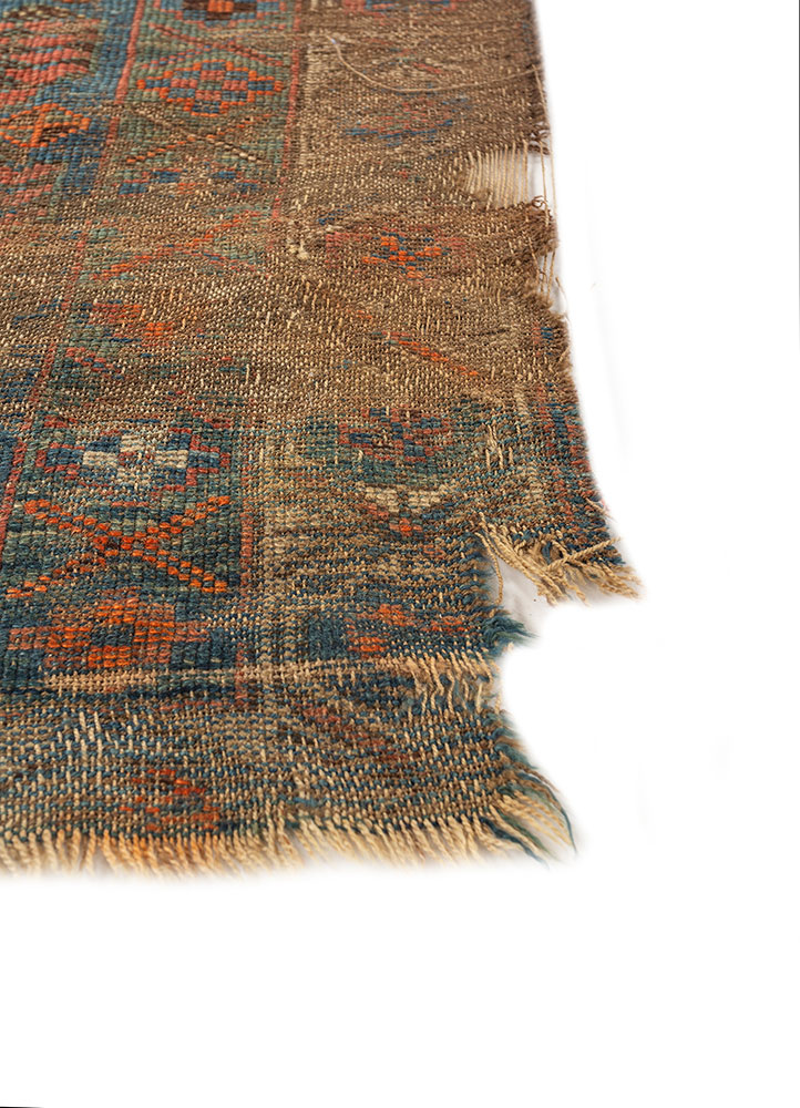aalam blue wool flat weaves Rug - Corner