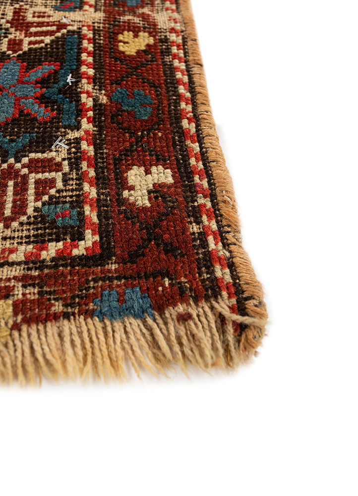 nayaab blue wool flat weaves Rug - Corner