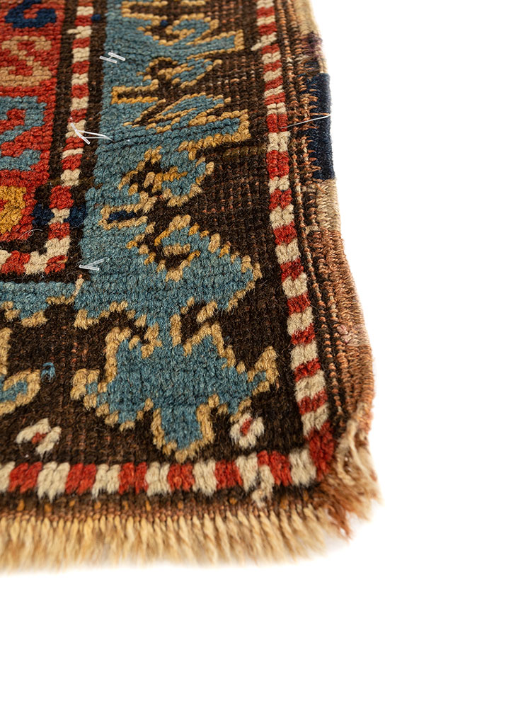 kiaan red and orange wool hand knotted Rug - Corner