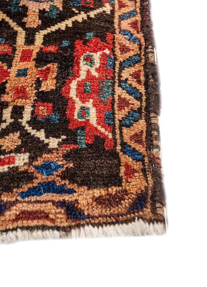 aalam blue wool hand knotted Rug - Corner