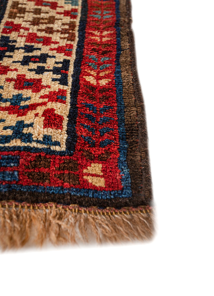 nuray blue wool hand knotted Rug - Corner