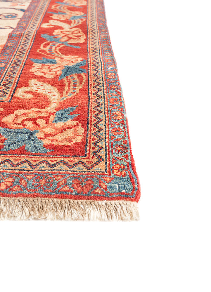 aalam ivory wool hand knotted Rug - Corner