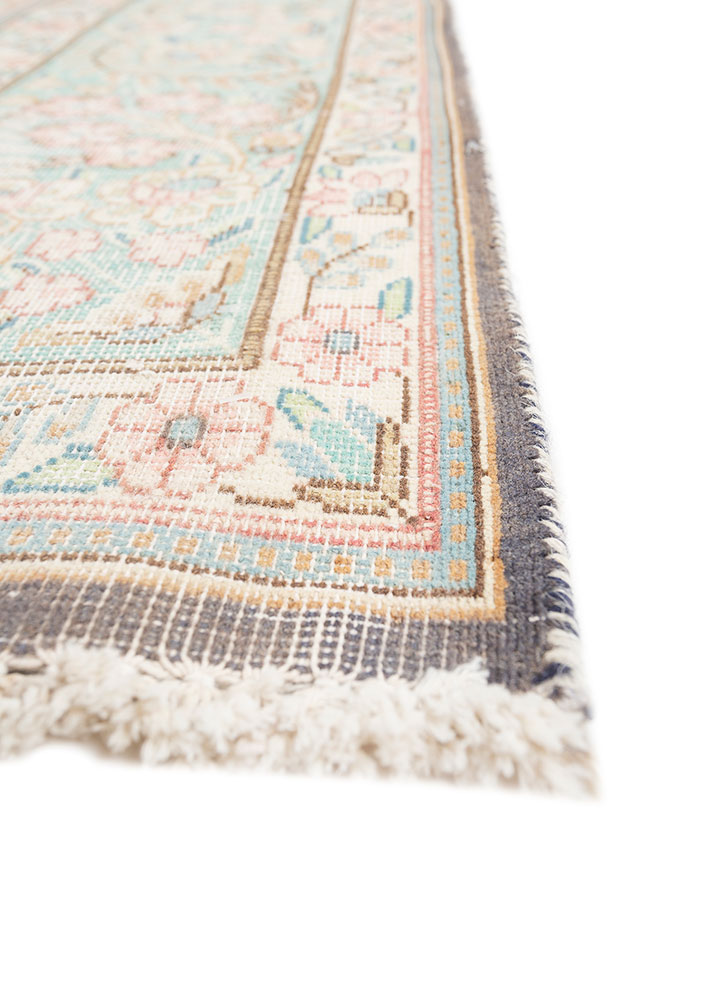 aalam grey and black wool hand knotted Rug - Corner