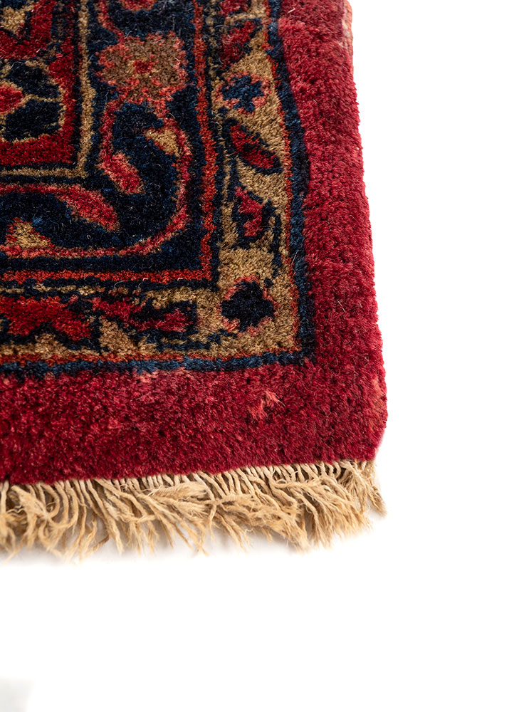 aalam pink and purple wool hand knotted Rug - Corner