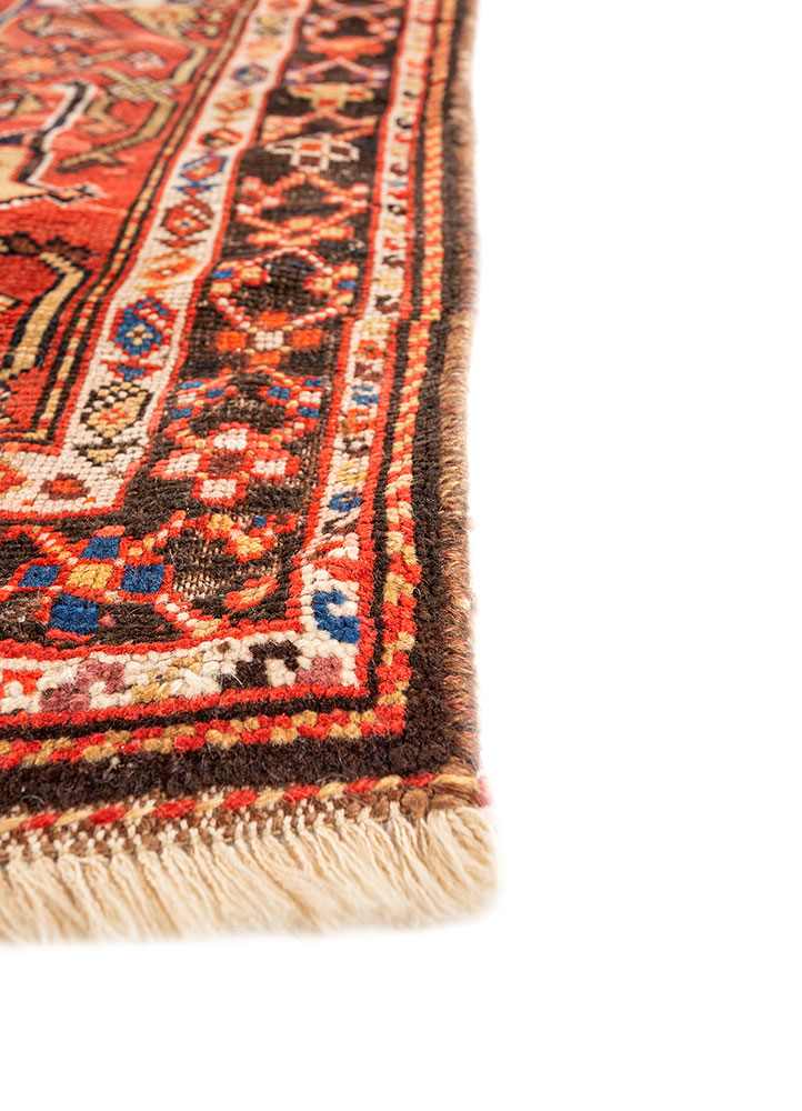 aalam blue wool hand knotted Rug - Corner