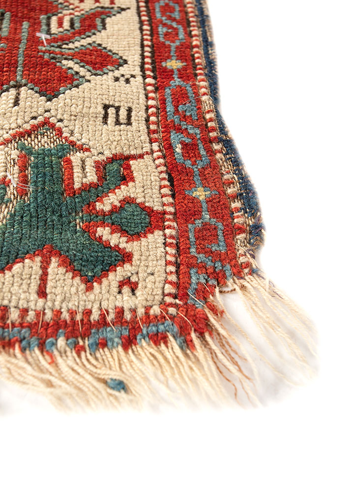 kiaan green wool hand knotted Rug - Corner