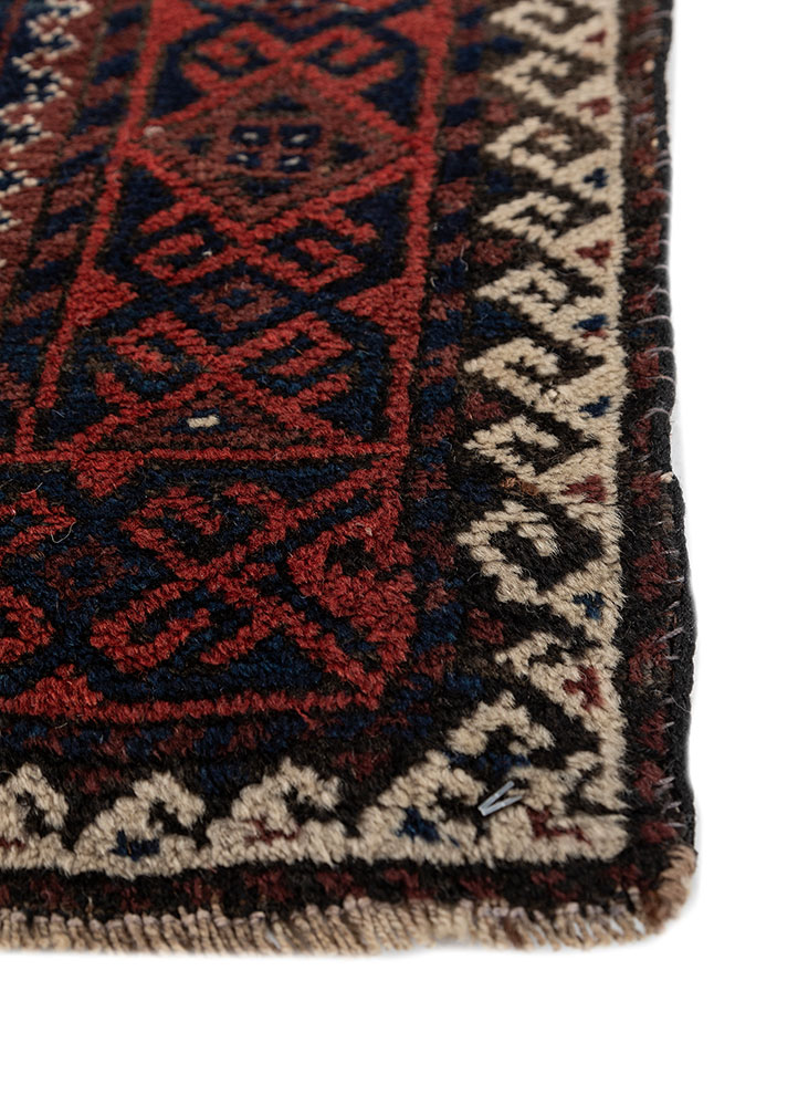 aalam beige and brown wool hand knotted Rug - Corner