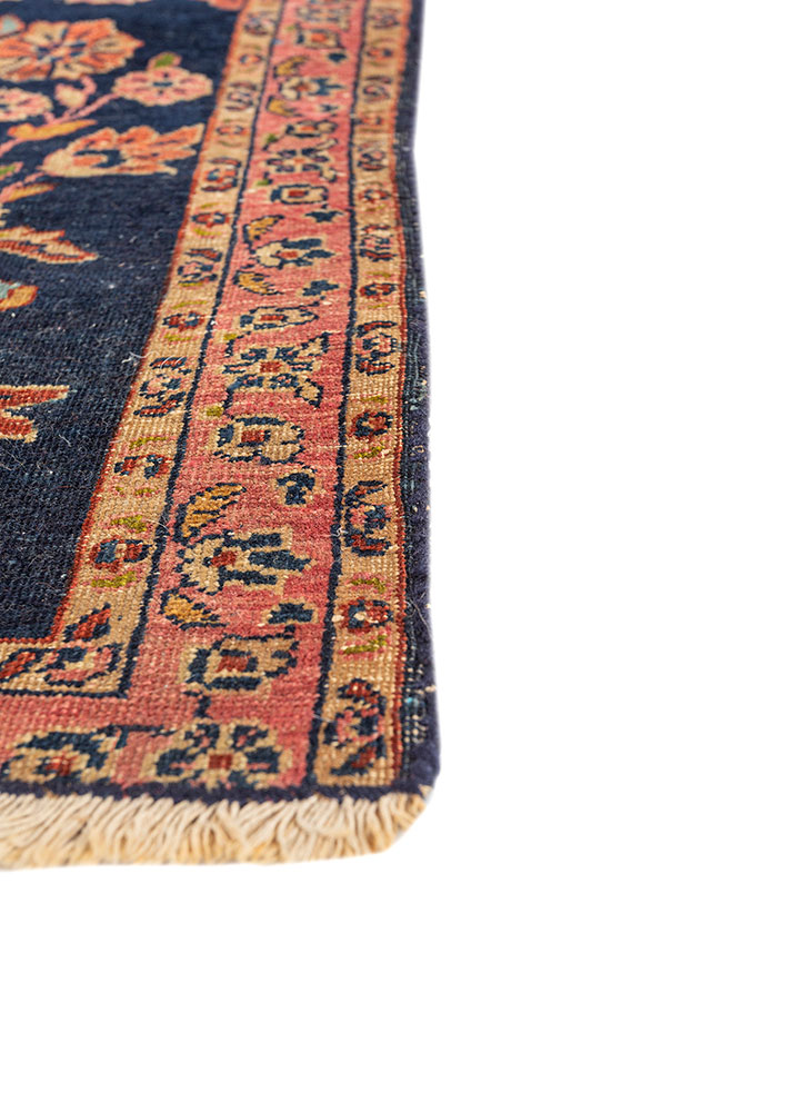 kiaan blue wool hand knotted Rug - Corner