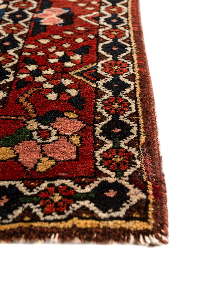 kiaan red and orange wool hand knotted Rug - Corner
