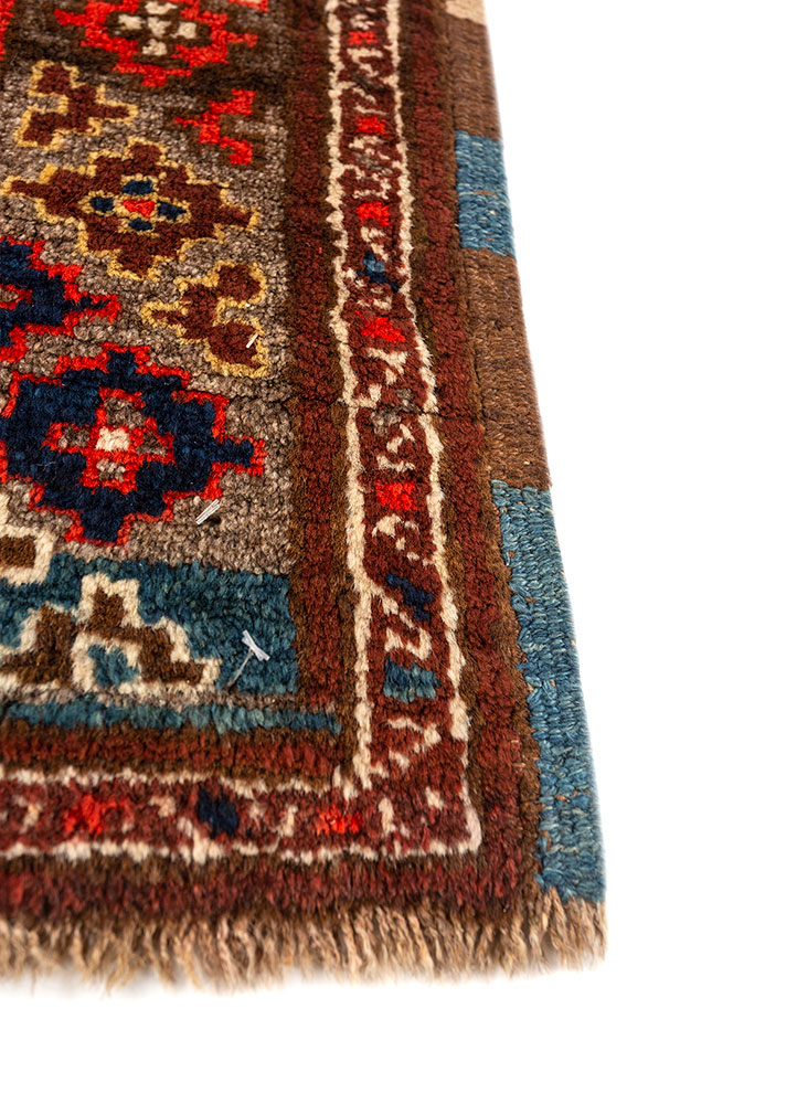 kiaan red and orange wool hand knotted Rug - Corner