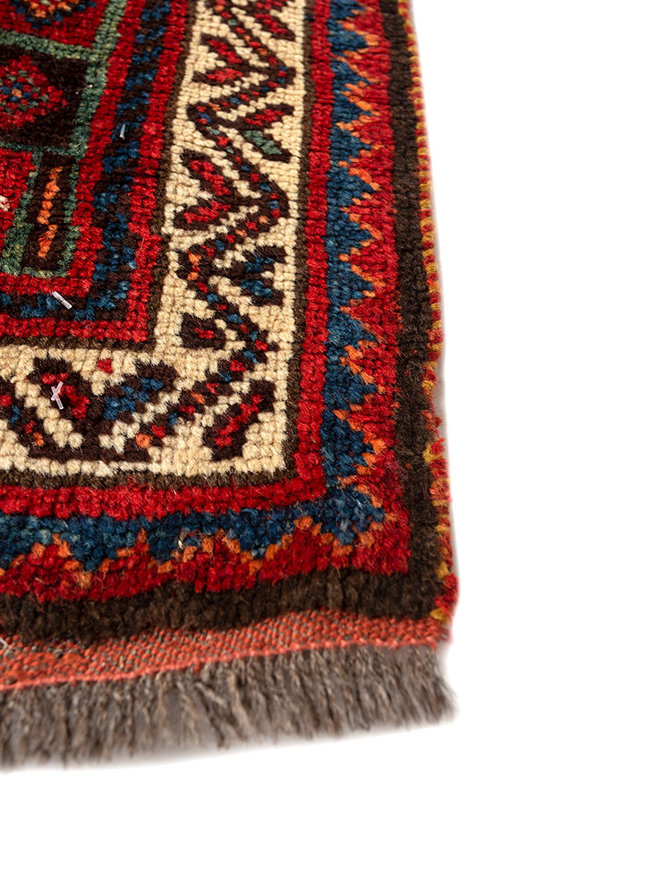 kiaan red and orange wool hand knotted Rug - Corner