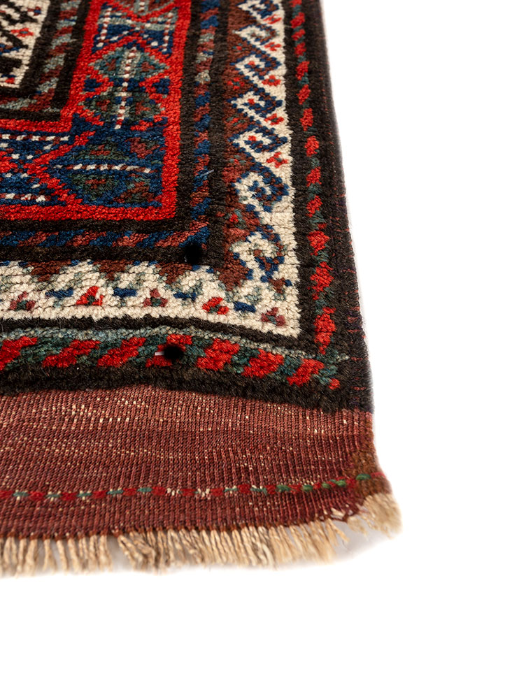 kiaan red and orange wool hand knotted Rug - Corner