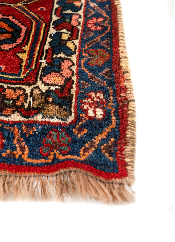 kiaan red and orange wool hand knotted Rug - Corner