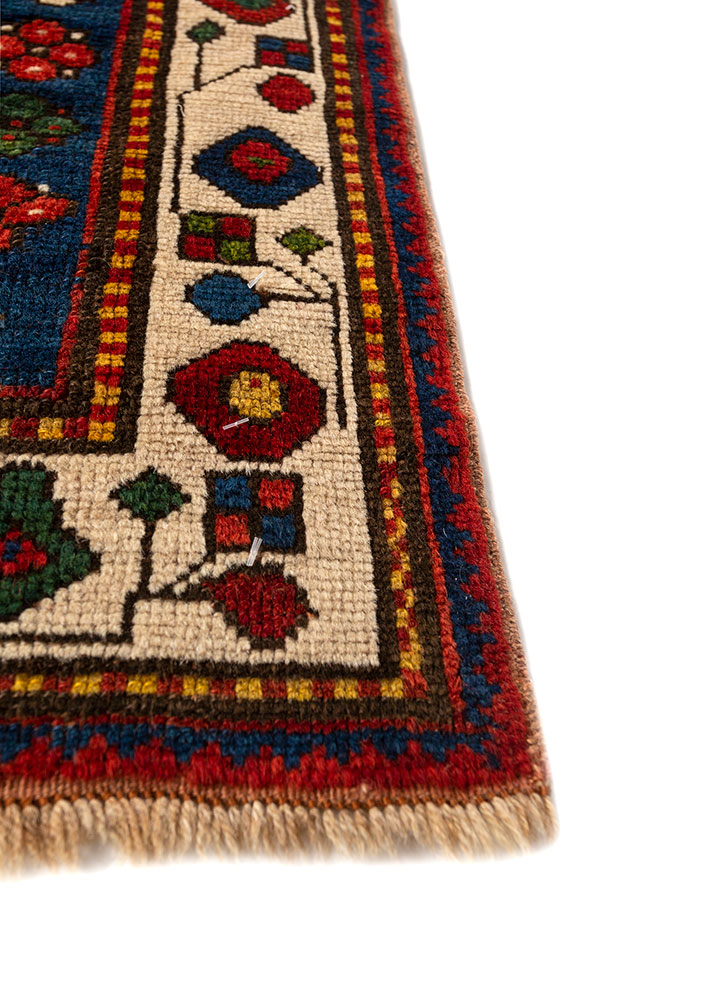 kiaan red and orange wool hand knotted Rug - Corner