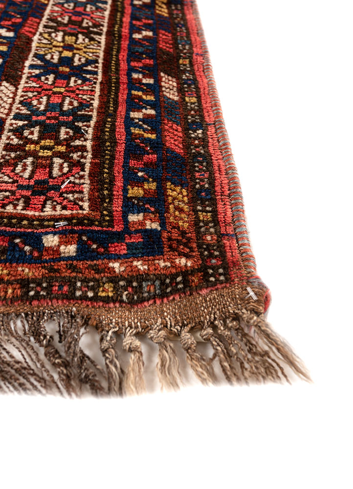 aalam blue wool hand knotted Rug - Corner