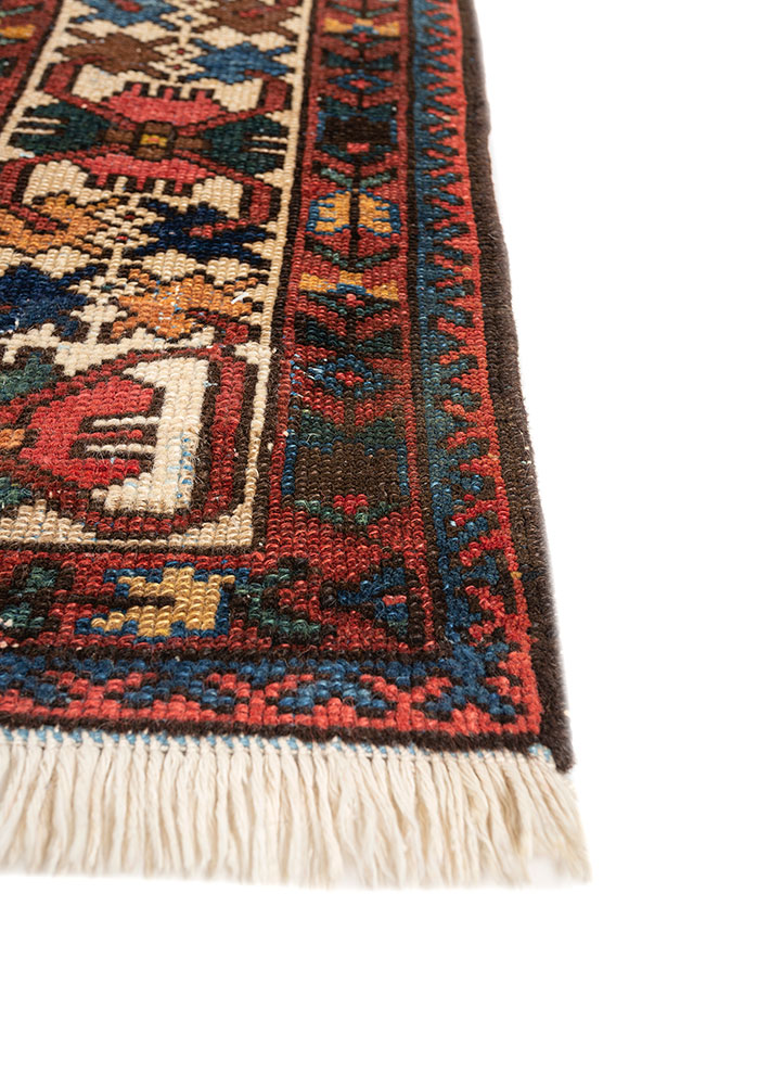 aalam blue wool hand knotted Rug - Corner