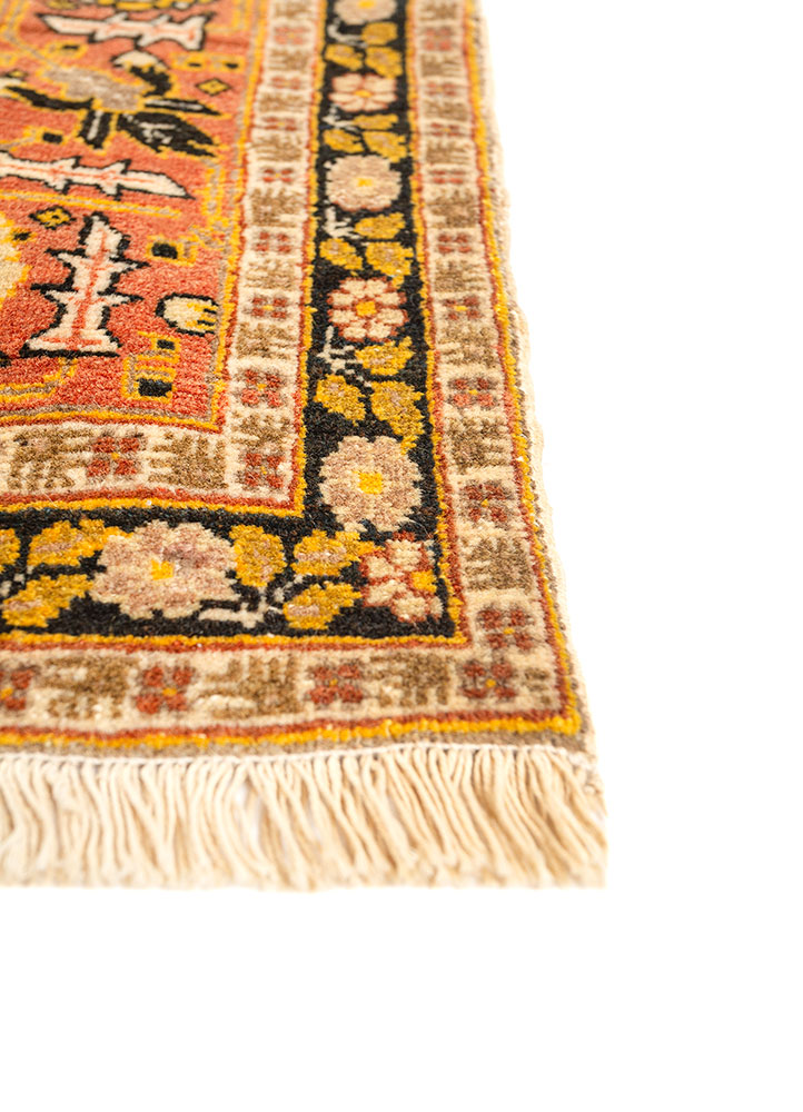 aalam blue wool hand knotted Rug - Corner