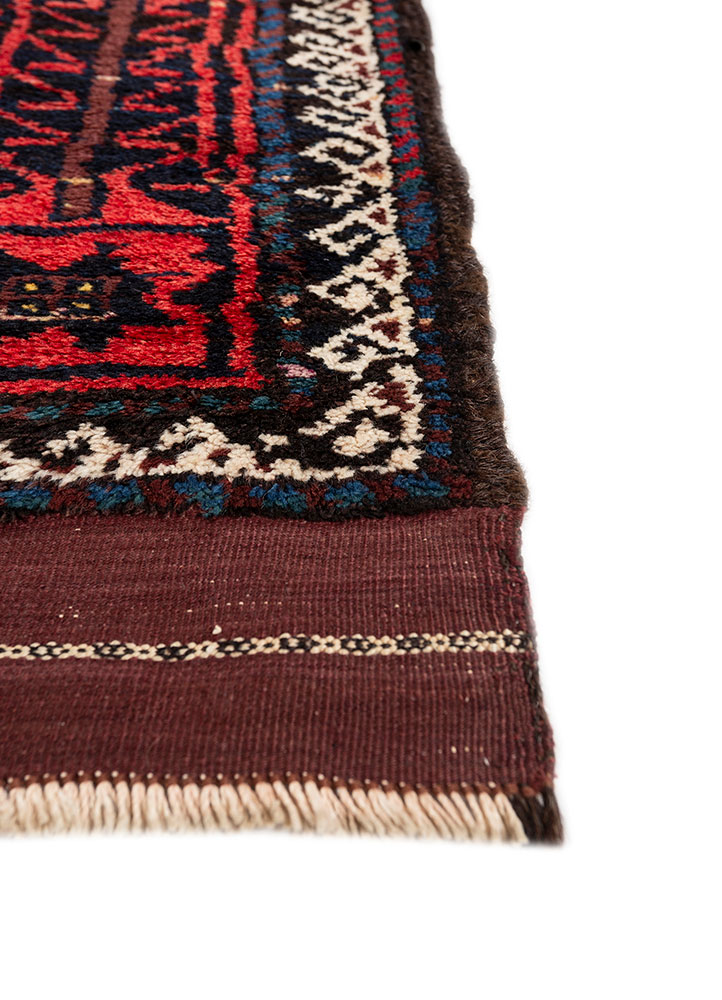 aalam beige and brown wool hand knotted Rug - Corner