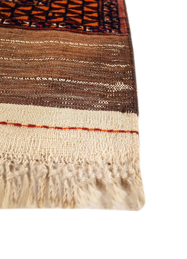 kiaan beige and brown wool hand knotted Rug - Corner