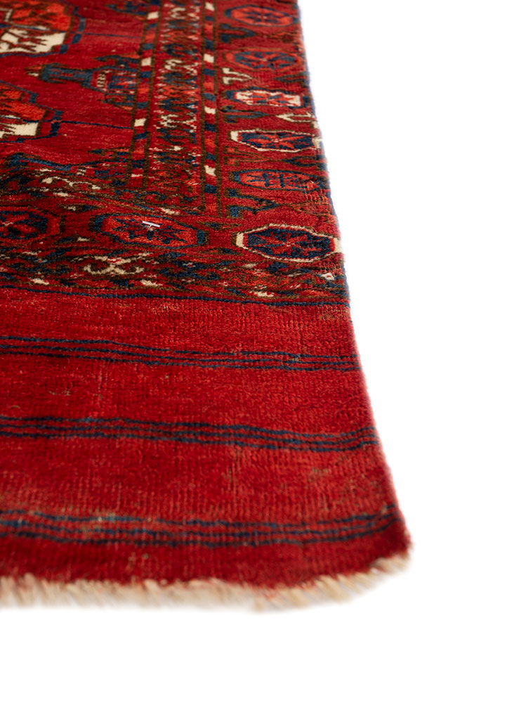 kiaan red and orange wool hand knotted Rug - Corner