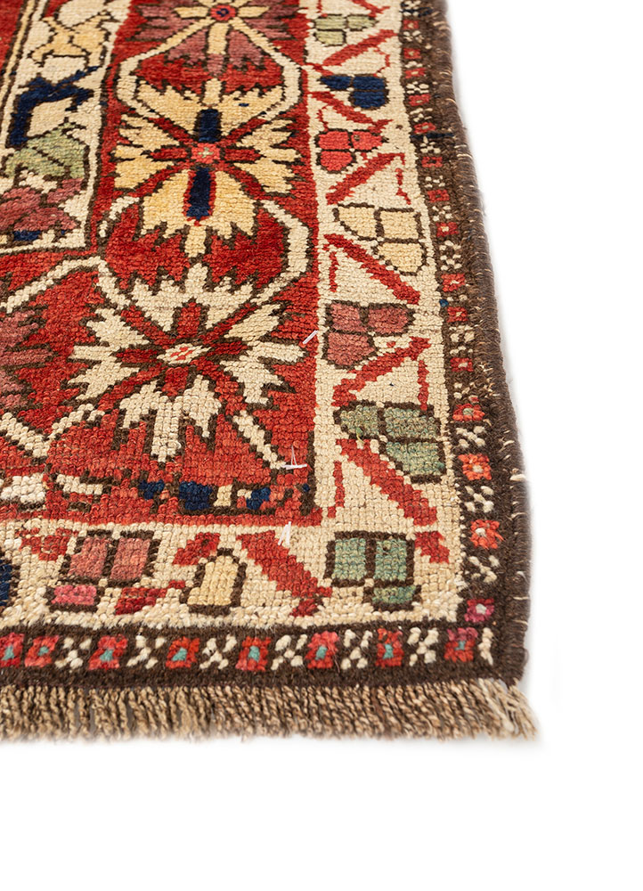 aalam blue wool hand knotted Rug - Corner