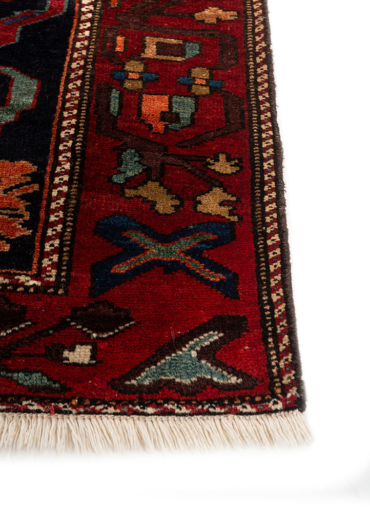 kiaan blue wool hand knotted Rug - Corner