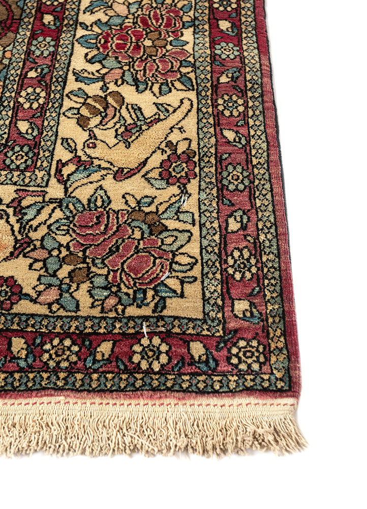 aalam blue wool hand knotted Rug - Corner