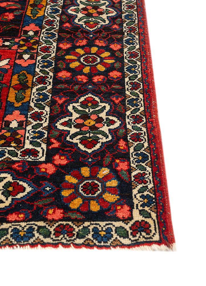 aalam blue wool hand knotted Rug - Corner