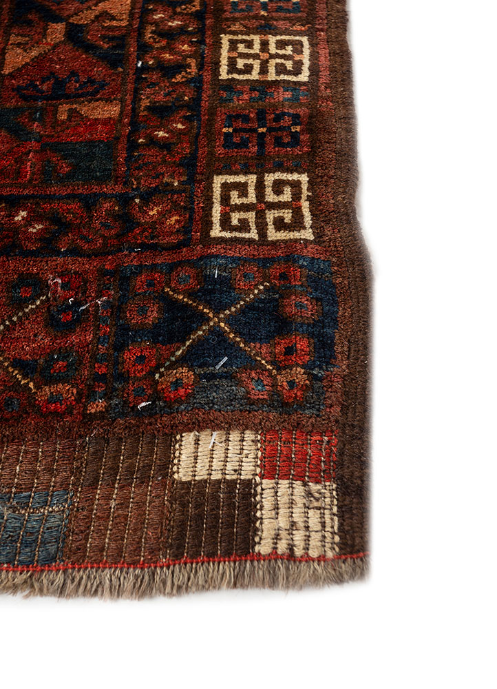 kiaan beige and brown wool hand knotted Rug - Corner