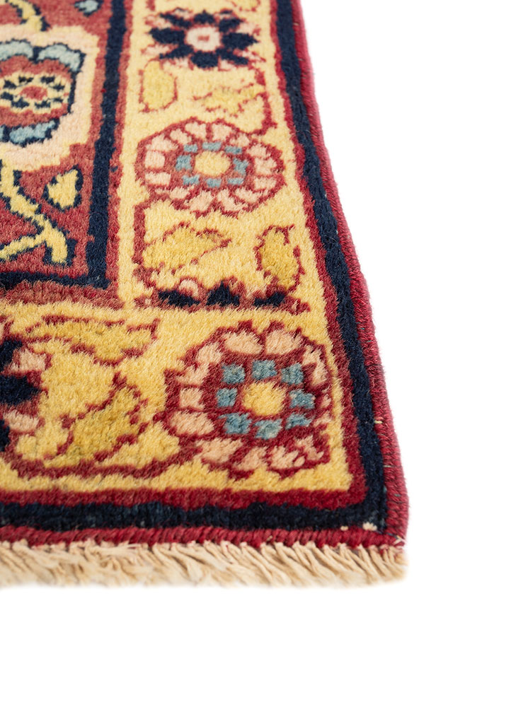 aalam blue wool hand knotted Rug - Corner
