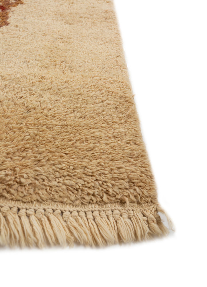 pechino gold wool hand knotted Rug - Corner