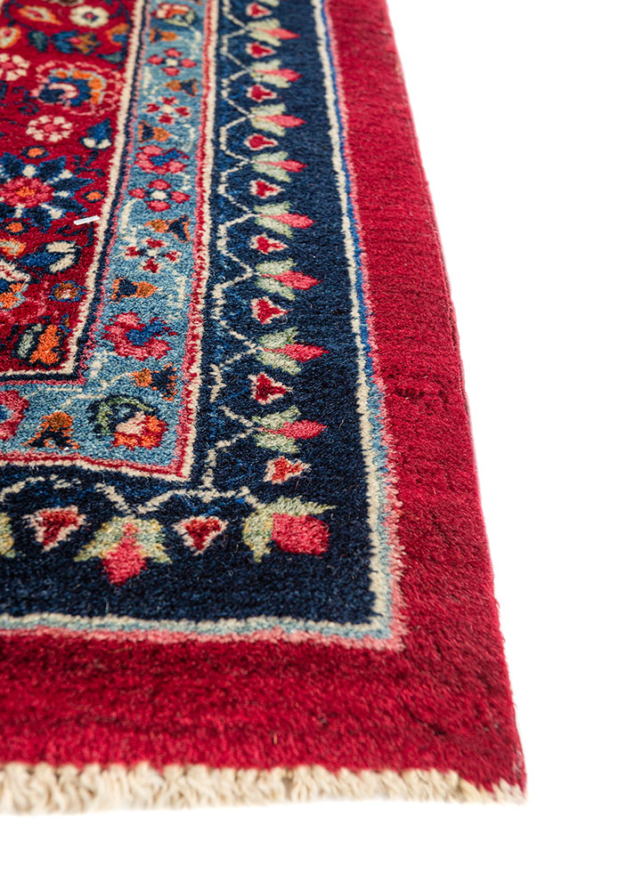 aalam ivory wool hand knotted Rug - Corner