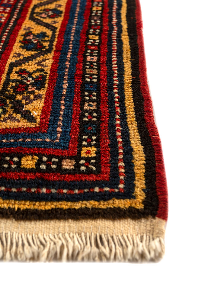 aalam blue wool hand knotted Rug - Corner
