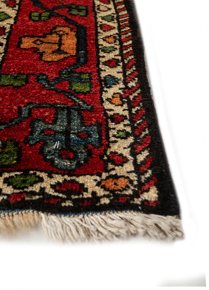 aalam grey and black wool hand knotted Rug - Corner