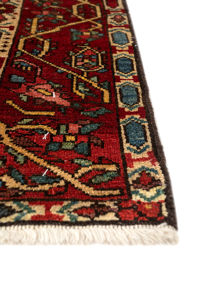aalam blue wool hand knotted Rug - Corner