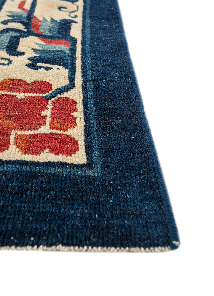 pechino ivory wool hand knotted Rug - Corner