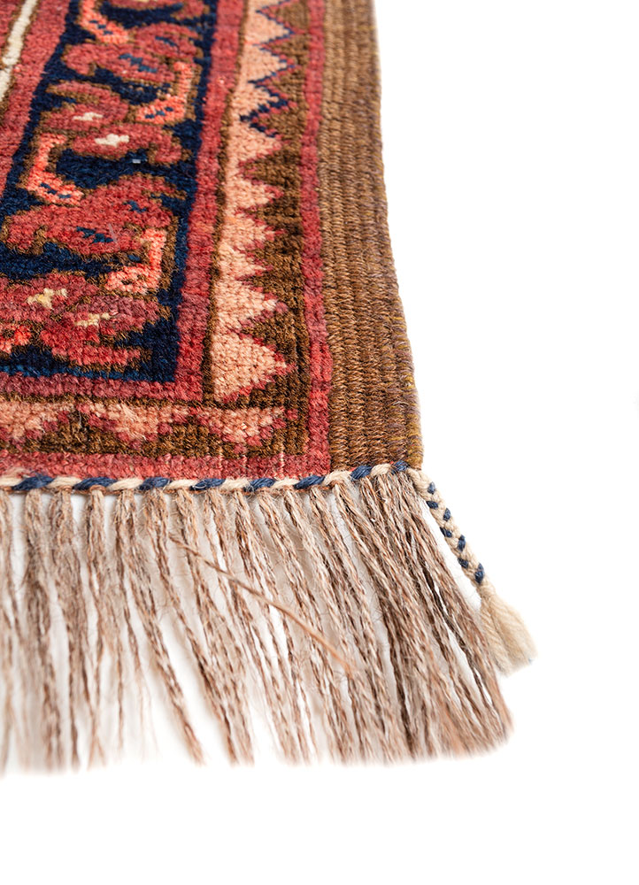 kiaan red and orange wool hand knotted Rug - Corner