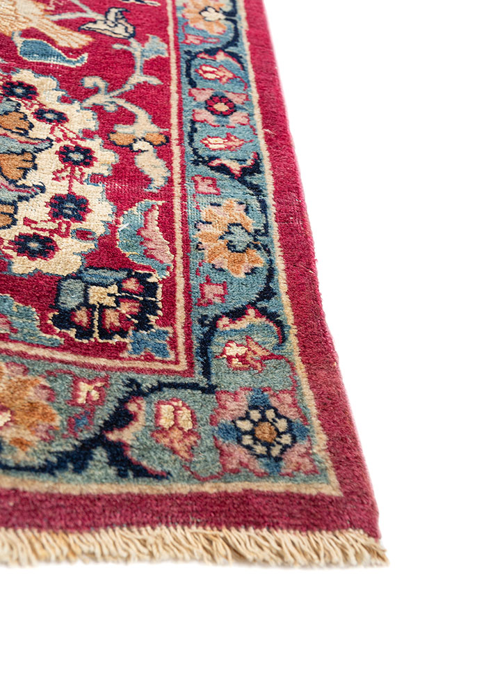 aalam ivory wool hand knotted Rug - Corner