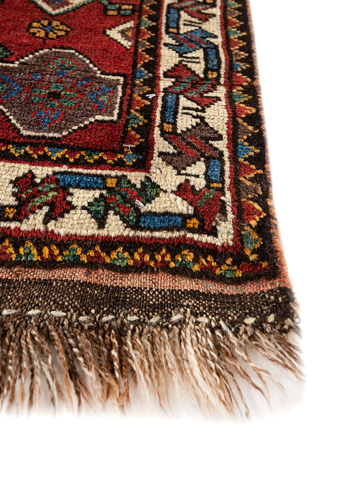 aalam blue wool hand knotted Rug - Corner