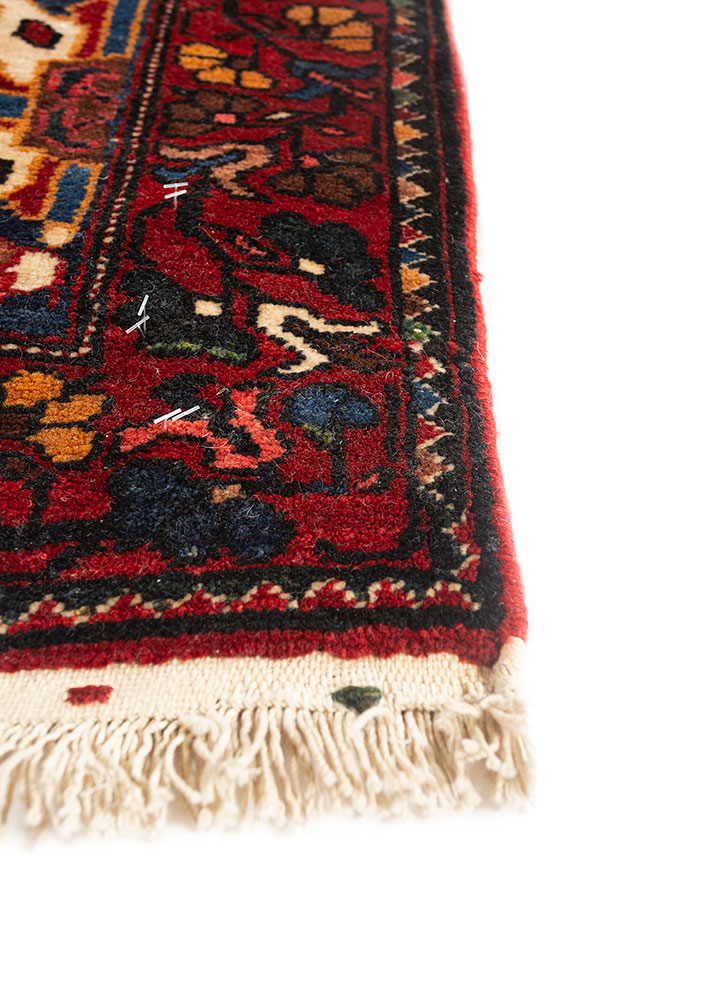 aalam grey and black wool hand knotted Rug - Corner