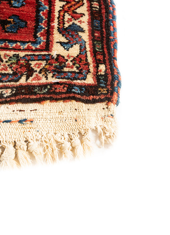 aalam blue wool hand knotted Rug - Corner