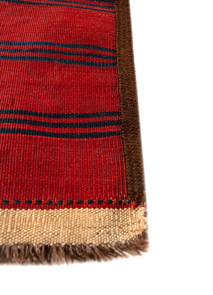 kiaan red and orange wool hand knotted Rug - Corner